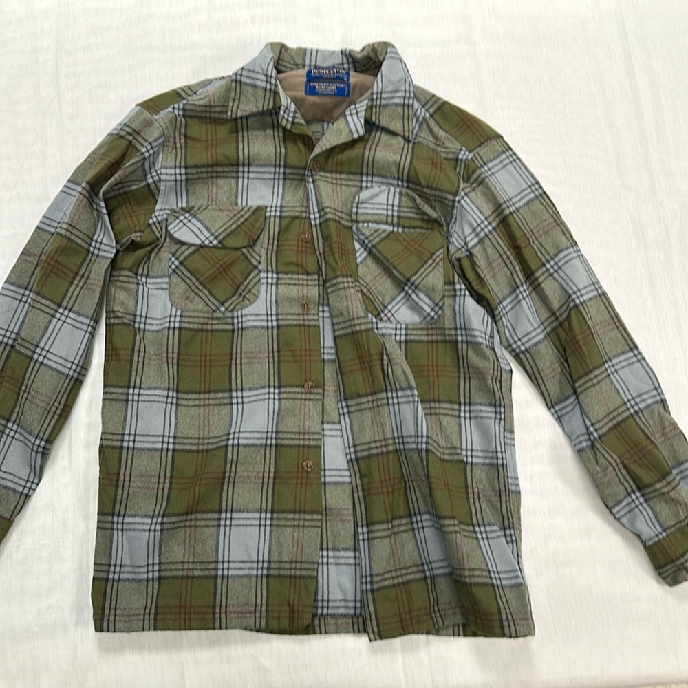 Pendleton Mens Eco Wise Wool Board Shirt Green
